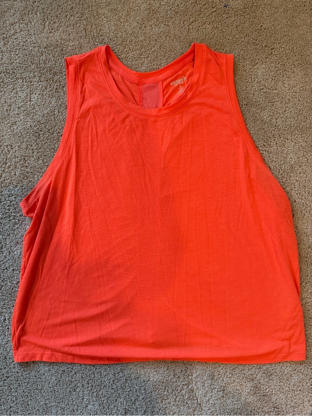 Joe Fresh Active Sleeveless Crop Tank - Bright Coral